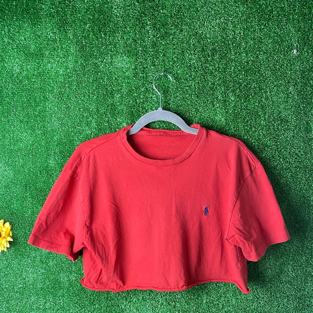 Red Polo Ralph Lauren Crop Top
